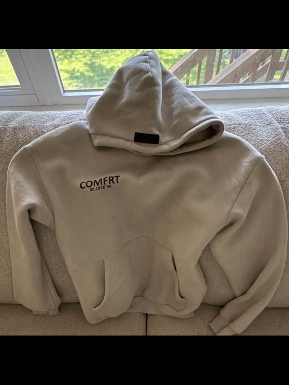 COMFRT Men's Cream Crewneck Hoodie Pullover